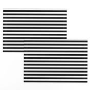 Black and White Thin Horizontal Half Inch Picnic Stripes