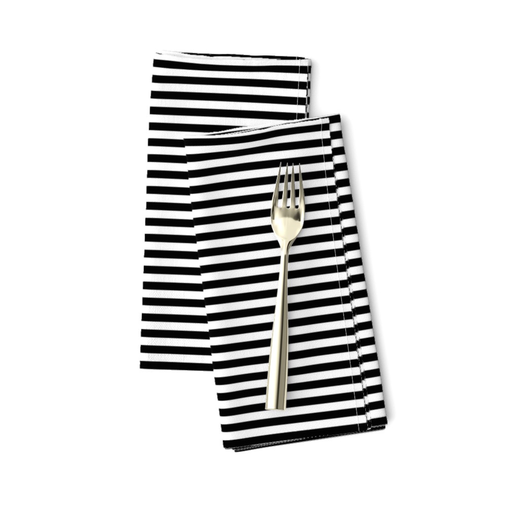 Black and White Narrow Horizontal 1/4 inch Sailor Stripe