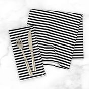 Black and White Narrow Horizontal 1/4 inch Sailor Stripe