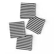 Black and White Narrow Horizontal 1/4 inch Sailor Stripe