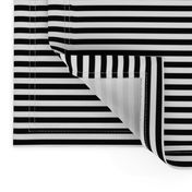 Black and White Narrow Horizontal 1/4 inch Sailor Stripe