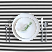 Black and White Narrow Horizontal 1/4 inch Sailor Stripe