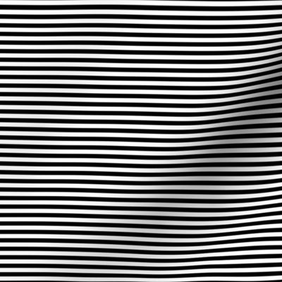 Black and White Horizontal 1/8 inch Thin Pencil Stripe