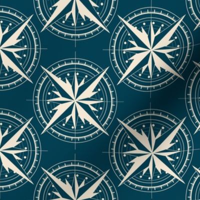 Nautical: Compass rose-dark blue