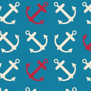 Nautical: Anchors-light blue