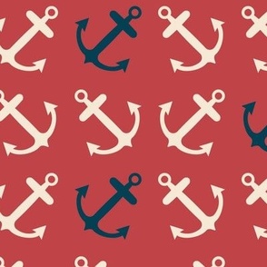 Nautical: Anchors-red