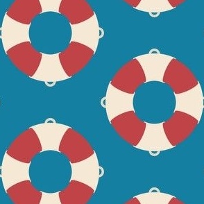 Nautical: Life preserver simple-light blue