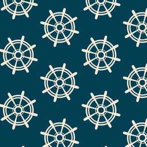 Nautical: Ships wheel-dark blue