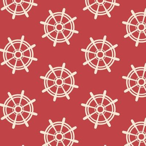 Nautical: Ships wheel-red