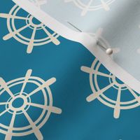 Nautical: Ships wheel-light blue