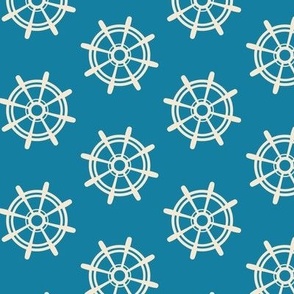 Nautical: Ships wheel-light blue