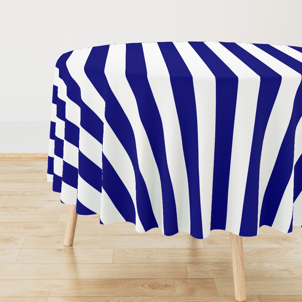 Blue and White Jumbo 3-inch Circus Big Top Vertical Stripes