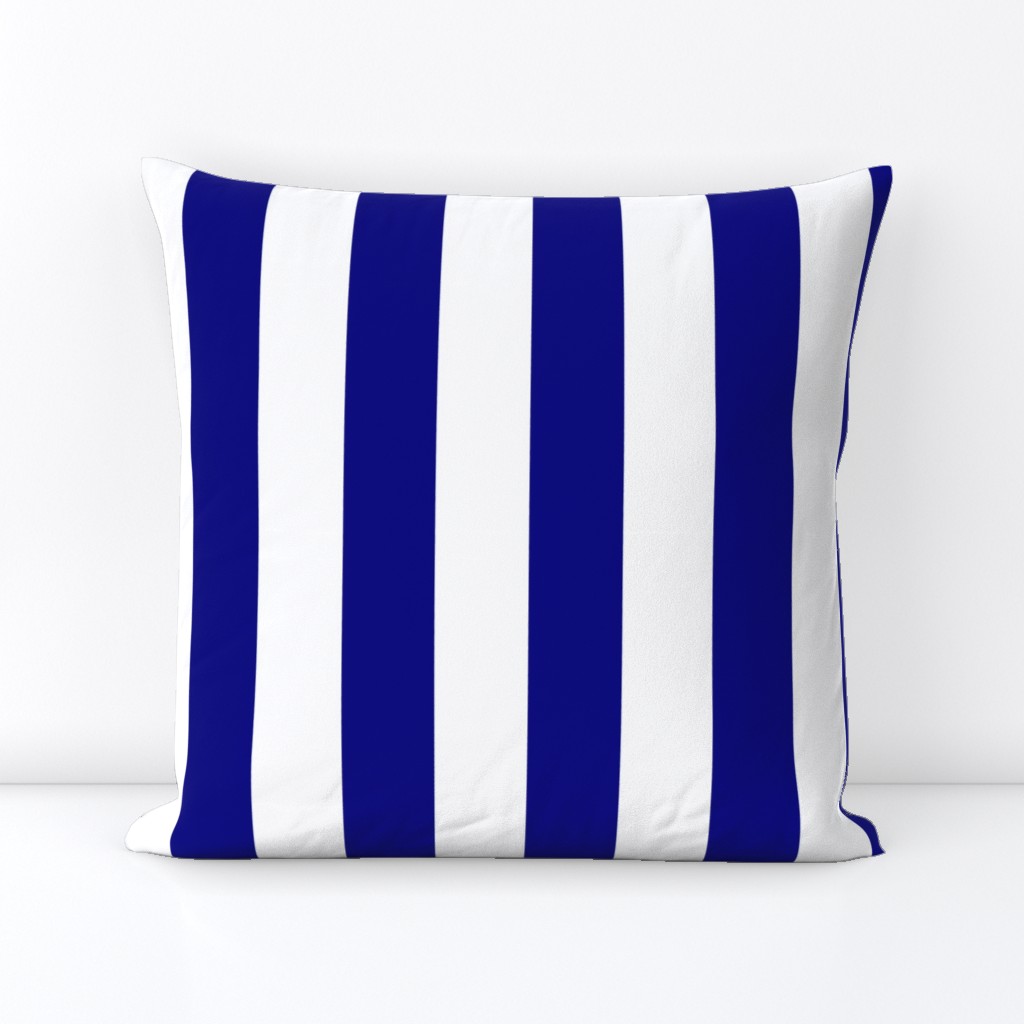 Blue and White Wide 2-inch Cabana Tent Vertical Stripes