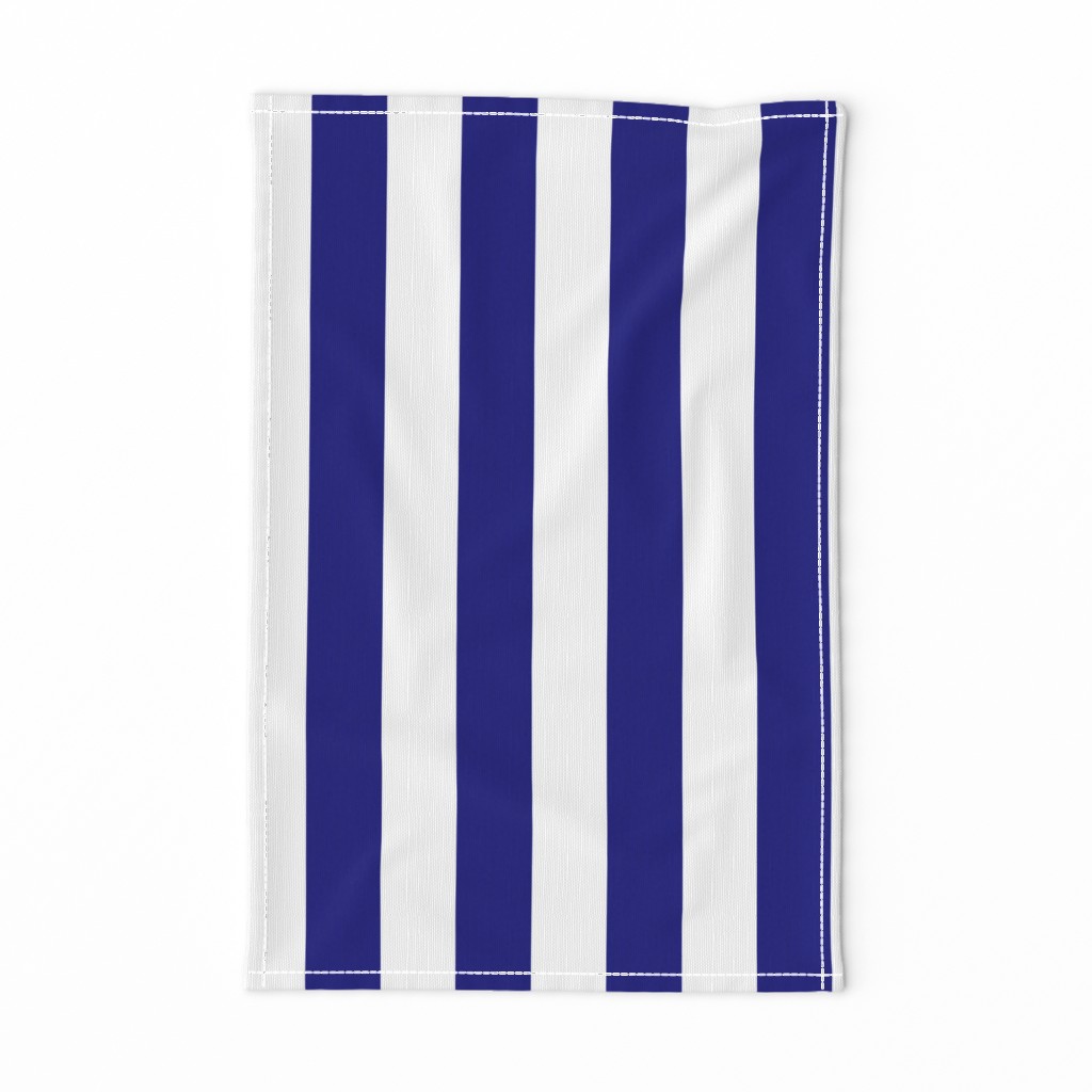 Blue and White Wide 2-inch Cabana Tent Vertical Stripes