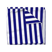 Blue and White Wide 2-inch Cabana Tent Vertical Stripes