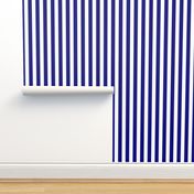 Blue and White Big 1-inch Beach Hut Vertical Stripes