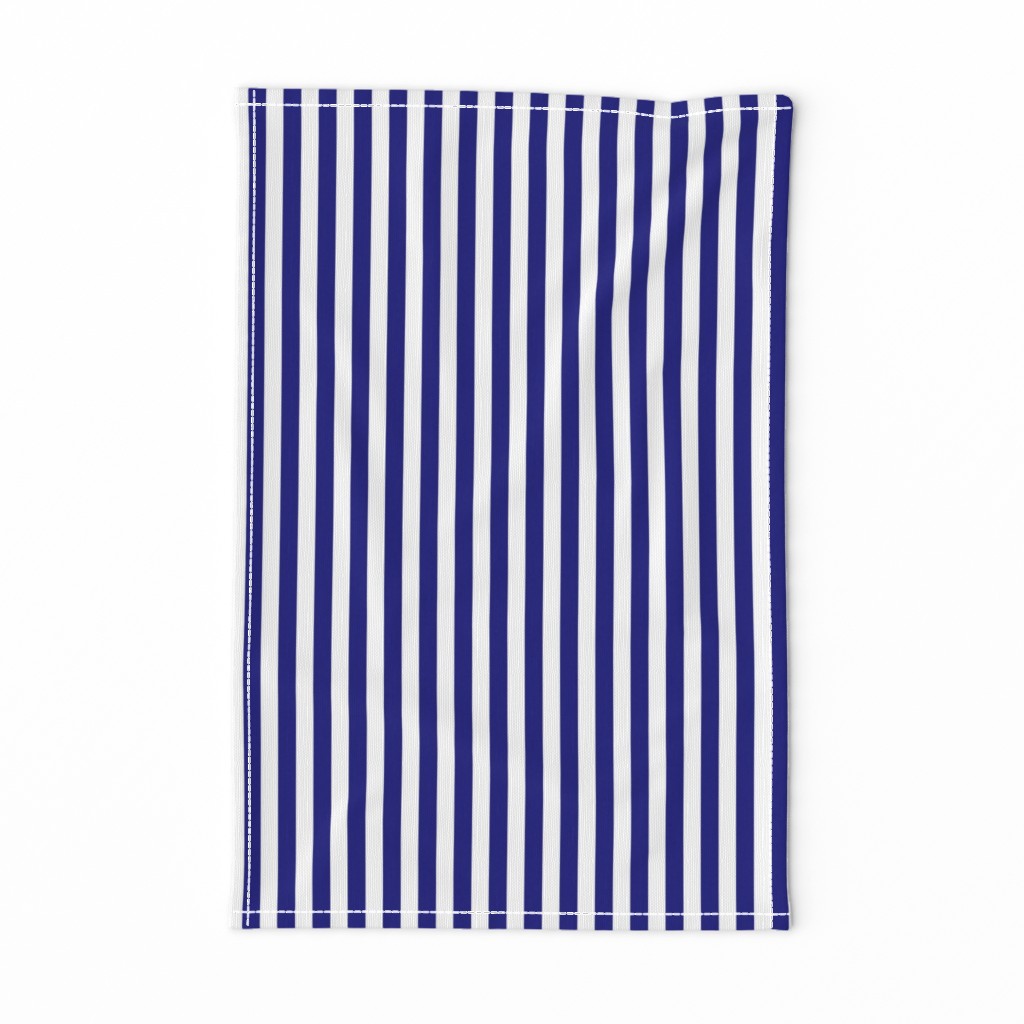 Blue and White ½ inch Picnic Vertical Stripes