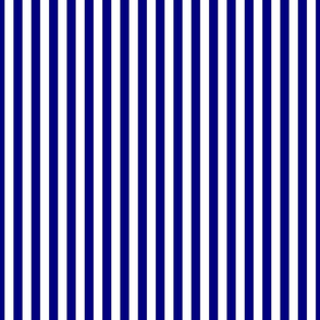 Blue and White ½ inch Picnic Vertical Stripes