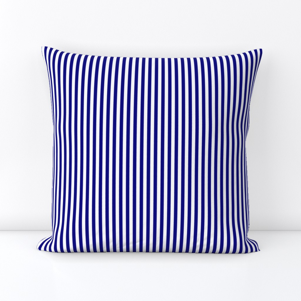 Blue and White ¼ inch Sailor Vertical Stripes