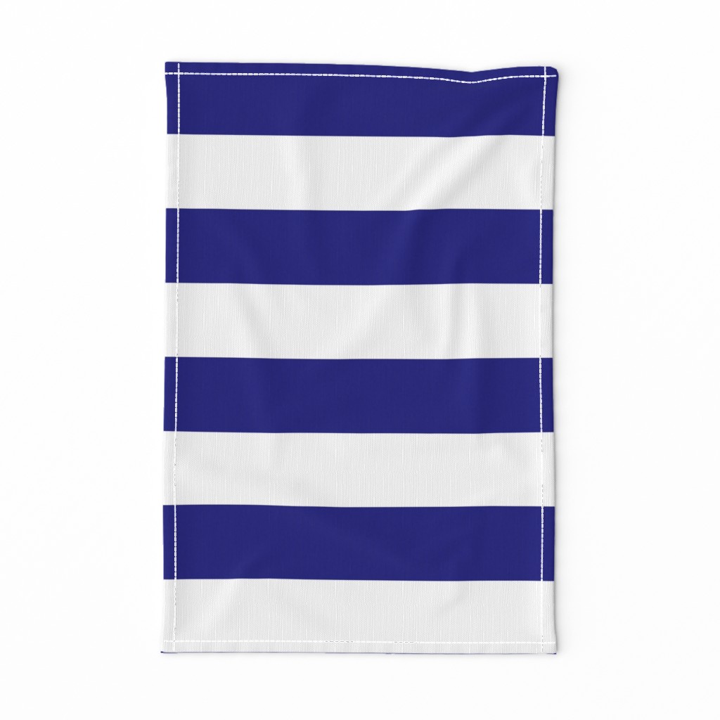 Blue and White Jumbo 3-inch Circus Big Top Horizontal Stripes