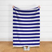 Blue and White Jumbo 3-inch Circus Big Top Horizontal Stripes