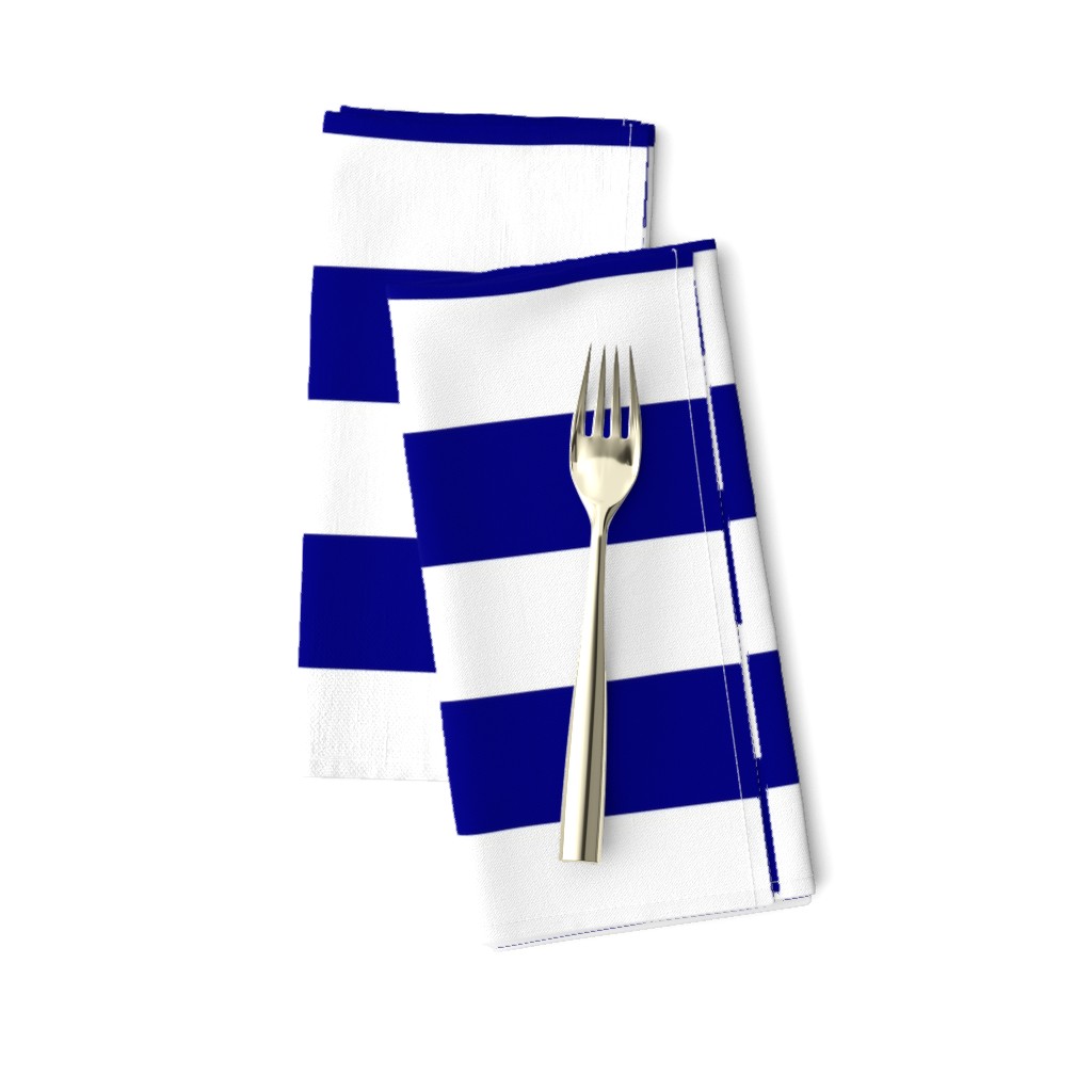 Blue and White Wide 2-inch Cabana Tent Horizontal Stripes