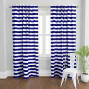 Blue and White Wide 2-inch Cabana Tent Horizontal Stripes