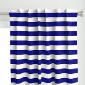 Blue and White Wide 2-inch Cabana Tent Horizontal Stripes