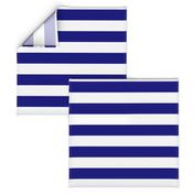 Blue and White Wide 2-inch Cabana Tent Horizontal Stripes