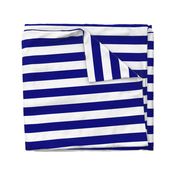 Blue and White Wide 2-inch Cabana Tent Horizontal Stripes