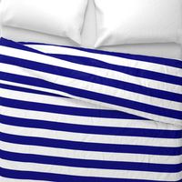 Blue and White Wide 2-inch Cabana Tent Horizontal Stripes