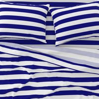 Blue and White Wide 2-inch Cabana Tent Horizontal Stripes