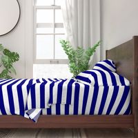 Blue and White Wide 2-inch Cabana Tent Horizontal Stripes