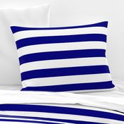 Blue and White Wide 2-inch Cabana Tent Horizontal Stripes