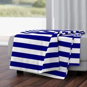 Blue and White Wide 2-inch Cabana Tent Horizontal Stripes