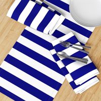 Blue and White Wide 2-inch Cabana Tent Horizontal Stripes