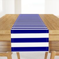 Blue and White Wide 2-inch Cabana Tent Horizontal Stripes