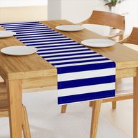 Blue and White Wide 2-inch Cabana Tent Horizontal Stripes