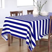 Blue and White Wide 2-inch Cabana Tent Horizontal Stripes