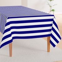 Blue and White Wide 2-inch Cabana Tent Horizontal Stripes