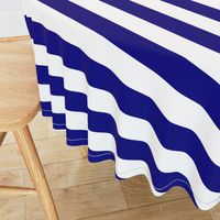 Blue and White Wide 2-inch Cabana Tent Horizontal Stripes