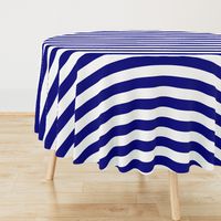 Blue and White Wide 2-inch Cabana Tent Horizontal Stripes