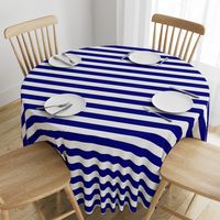 Blue and White Wide 2-inch Cabana Tent Horizontal Stripes