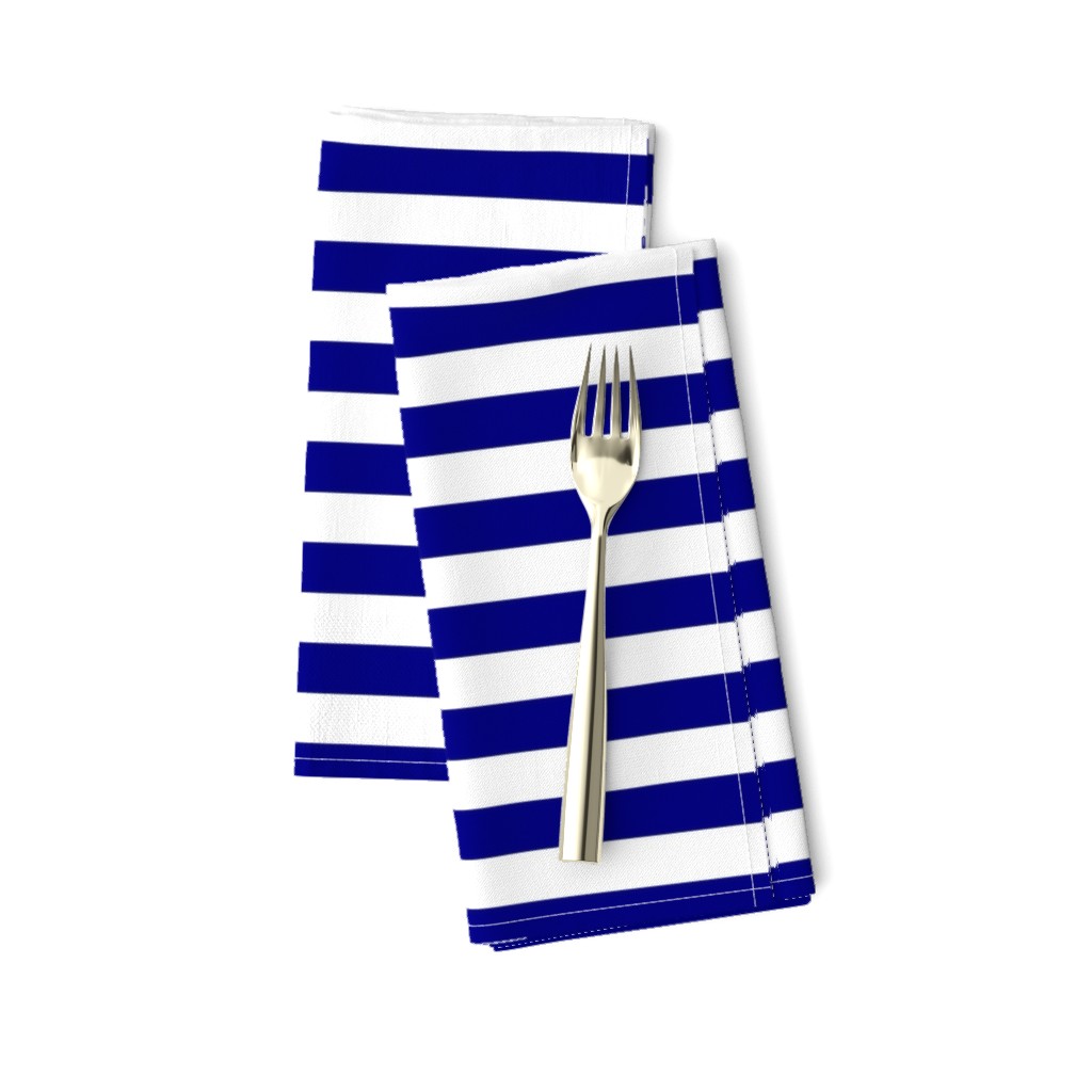 Blue and White ¾ inch Deck Chair Horizontal Stripes