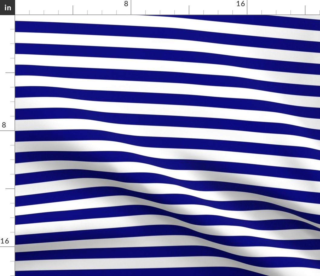 Blue and White ¾ inch Deck Chair Horizontal Stripes