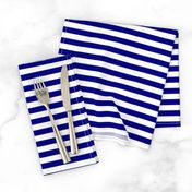 Blue and White ½ inch Picnic Horizontal Stripes