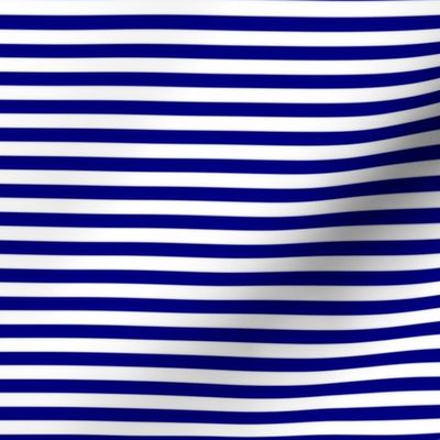 Blue and White ¼ inch Sailor Horizontal Stripes