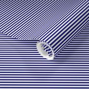 Blue and White 1/8-inch Thin Pencil Horizontal Stripes