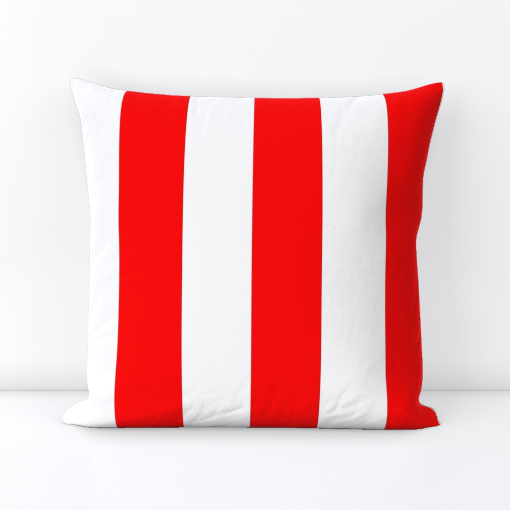 Red and White Jumbo 3-inch Circus Big Top Vertical Stripes