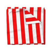 Red and White Jumbo 3-inch Circus Big Top Vertical Stripes